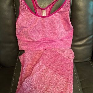 Victoria's Secret Pink Seamless Workout Set | Sports Bra | Leggings | Size Large